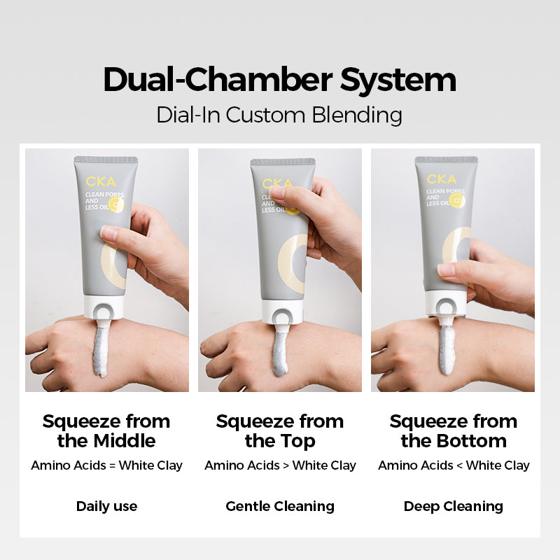 CKA Amino Acid White Clay Cleansing Dual-Chamber Facial Cleanser